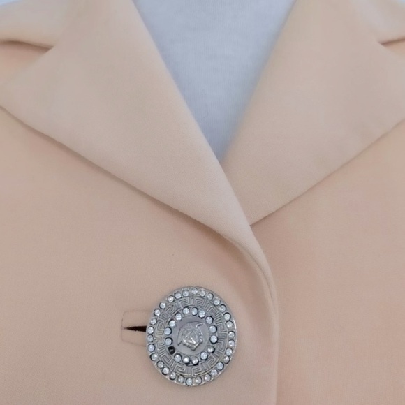 [Versace] Classic Vintage Yellow Blazer Embellished Buttons Women’s Sz 38 / US 2 - Picture 5 of 14